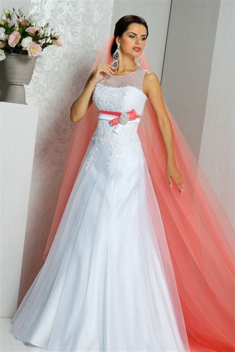 Orange And White Wedding Dress