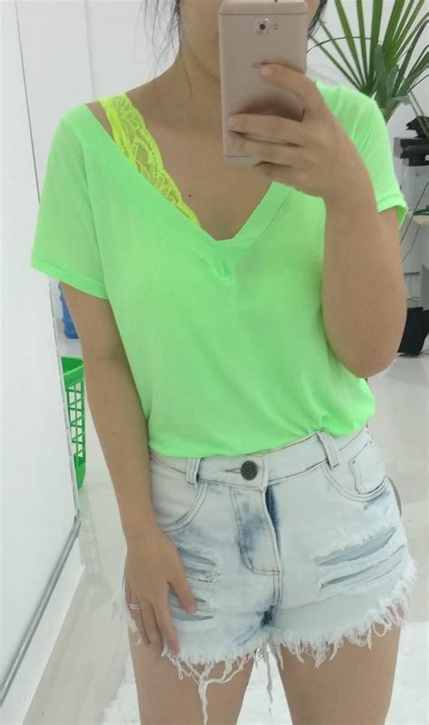 T Shirt Podrinha Em Poliamida Verde Neon Madame Ninna Loja Online