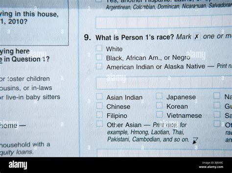 A 2010 United States Census Form Stock Photo Alamy