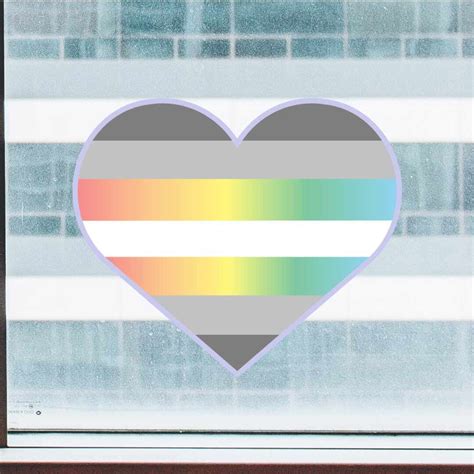 Demifluid Heart Lgbtqia Pride Flag Full Color Static Window Cling Etsy