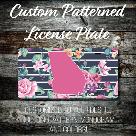 Personalized Monogrammed Custom Georgia License Plate (Pattern #261GA ...