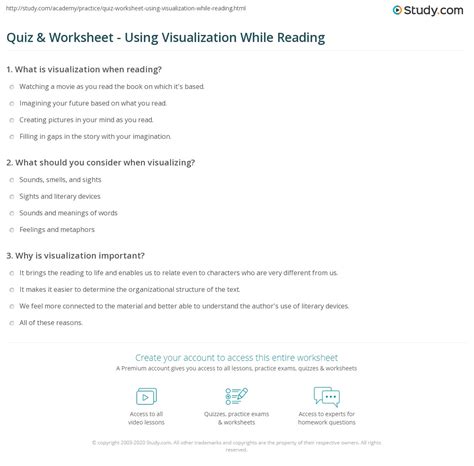 Visualizing Reading Strategy Worksheet Comprehension Strategies