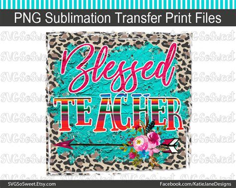 Blessed Teacher Teacher Clipart Leopard Print Boho Floral