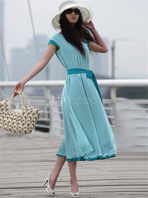 Green Chiffon Dress - Milanoo.com