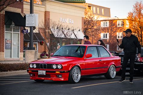 Red E30 BMW At Car Meet In River Forest BenLevy