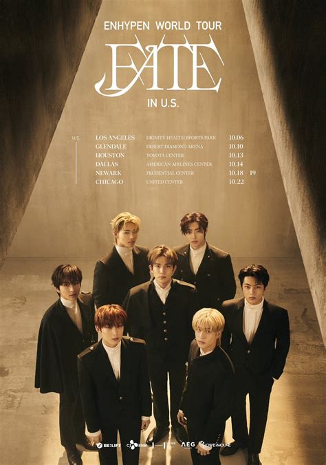 ENHYPEN - World Tour: FATE IN US (Schedule Announcement Poster) : r/kpop