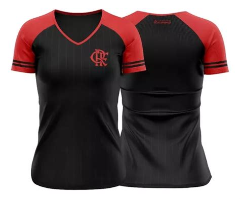 Camisa Feminina Flamengo Baby Look Rubro Negro Oficial Parcelamento