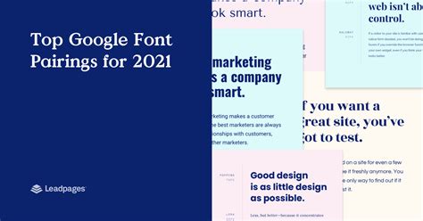 Top Google Font Pairings for 2021