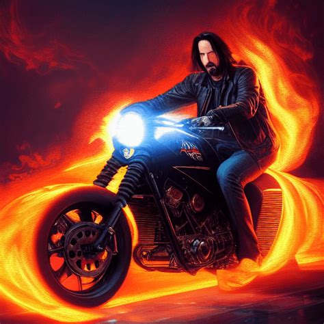 Keanu Reeves As Ghost Rider 8k Resolution Concept Art Portrait · Creative Fabrica