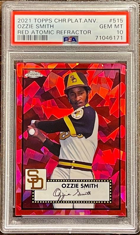 Ozzie Smith Topps Chrome Platinum Anniversary Red Atomic