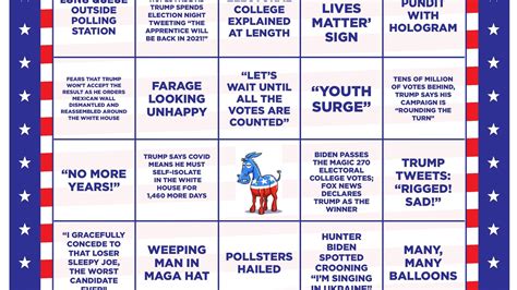 Play Us Election 2020 Bingo