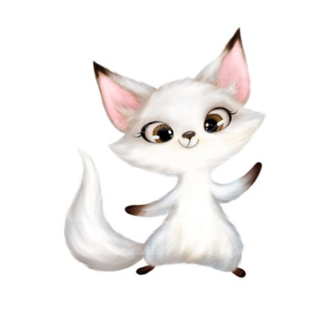 Arctic Fox Clipart, Cute Arctic Fox PNG, Digital Download - Etsy