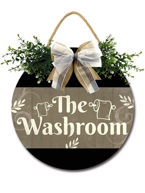 Home Decor Signs The Washroom Rustic Wooden Wall Art Signs Farmhouse