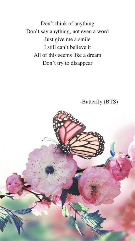 Butterfly By Bts Lyrics Wallpaper Bts Lyric Bts Quotes Bts Lyrics Quotes