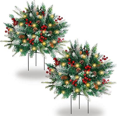 Amazon Alupssuc Set Of Inch Lighted Outdoor Christmas Tree