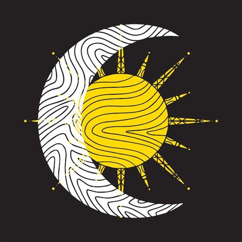 Premium Vector Graphic Illustration Texture Patterned Golden Sun And