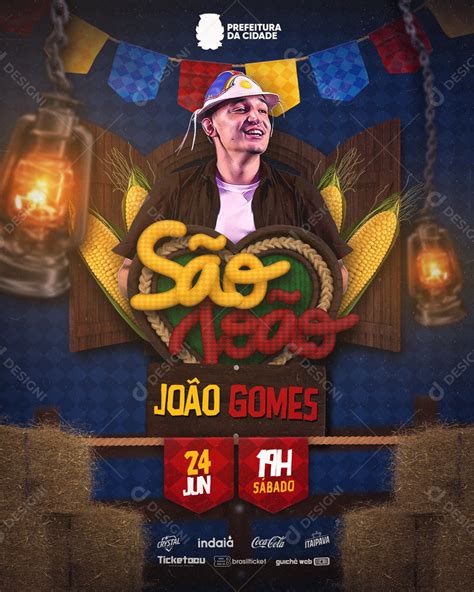 São João Flyer João Gomes Social Media PSD Editável download Designi