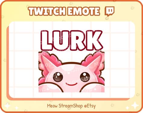 Twitch Emote Cute Axolotl Lurk Emotes Cute Axolotl Etsy UK