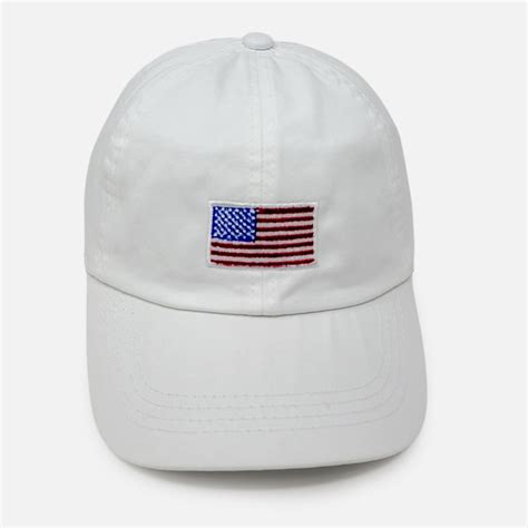 Judson And Company American Flag Embroidered Patch White | Hats