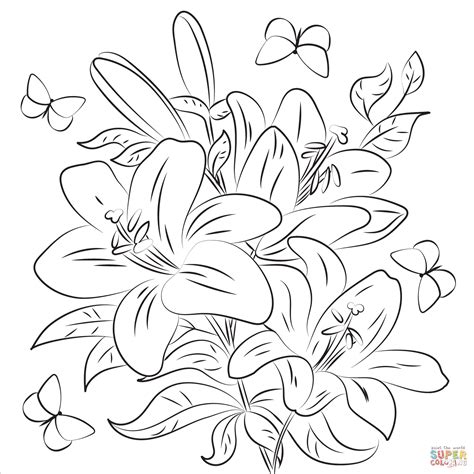 50 Lilies Coloring Pages