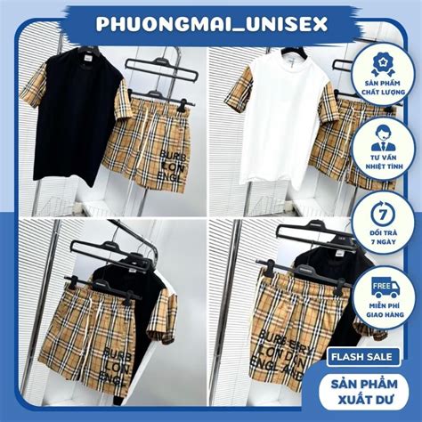 Bộ BBR Nam Nữ bộ quần áo nam nữ hot trend cực hót Tay Kẻ Vàng chất poly phuongmai boutique86