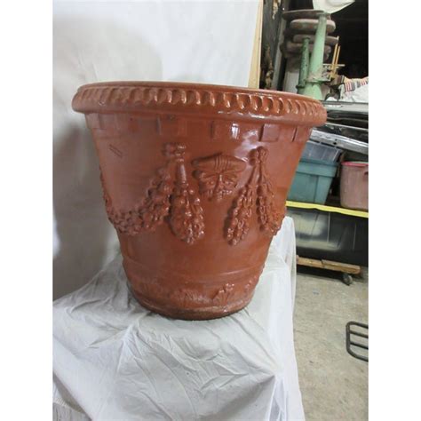 Large Italian Garden Pots - Set of 2 | Chairish