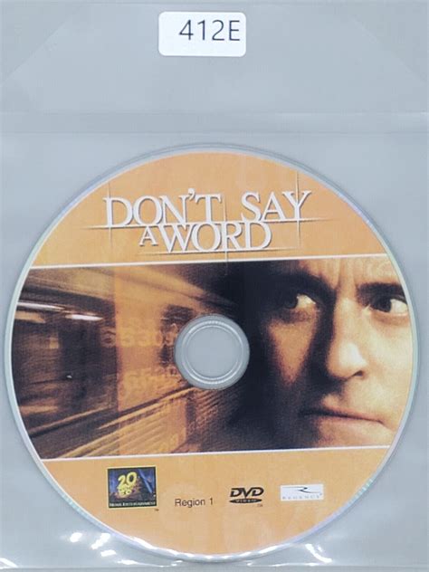 Dont Say A Word Dvd 2002 Disc Only No Tracking 24543034056 Ebay