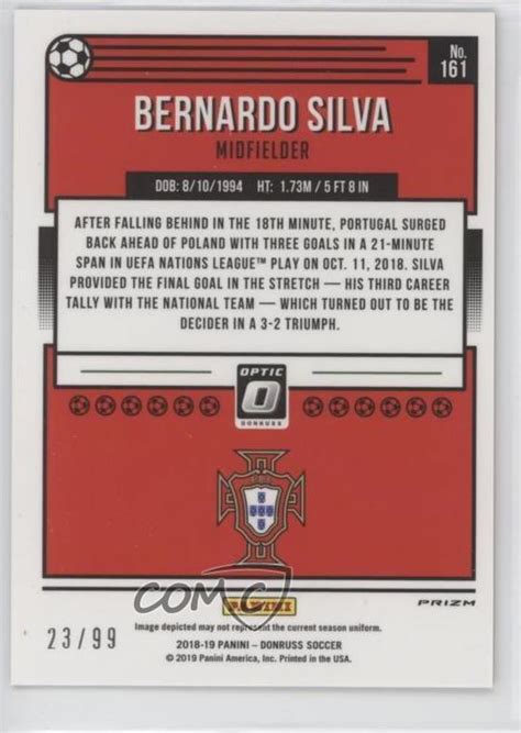 2018 19 Panini Donruss Optic Orange 161 Bernardo Silva 99 For Sale