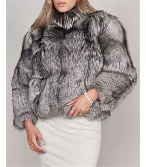 Full Pelt Silver Fox Fur Jacket Fursource