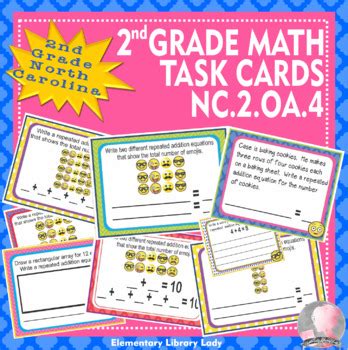 North Carolina Math Nc Oa Nd Grade Task Cards Arrays And Equal Addends