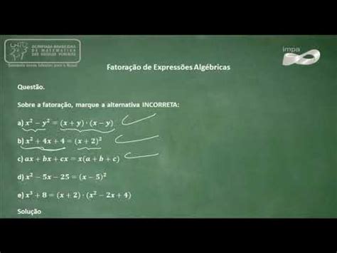 Fatoracao De Expressoes Algebricas - Portal da OBMEP - Produtos Notáveis e Fatoração de Expressões Algébricas