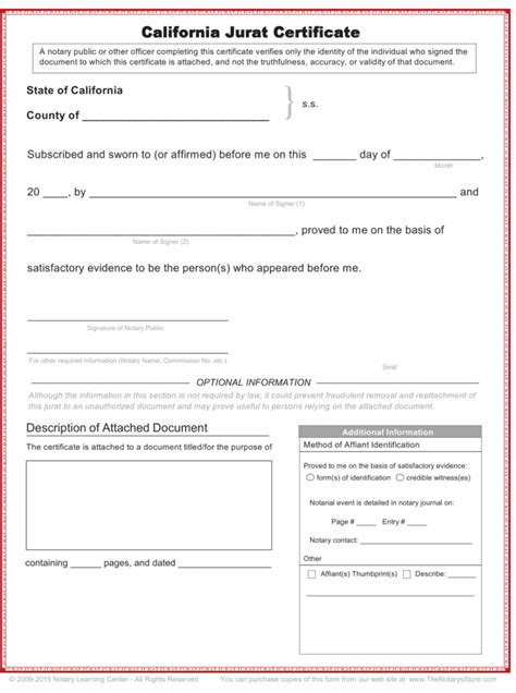 Printable Jurat Form