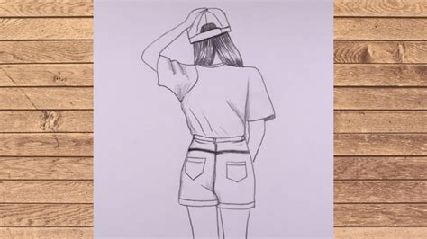 How To Draw A Girl With Backside Jeans Top Girl Drawing Pencil