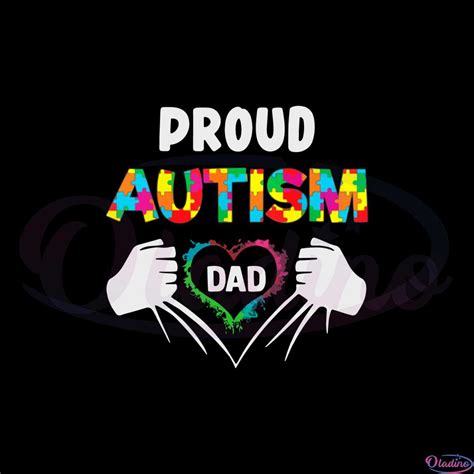 Proud Autism Dad Autism Awareness Father Autistic So Svg