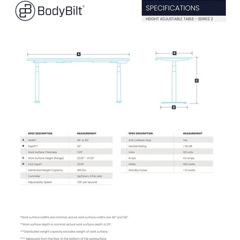 Bodybilt Height Adjustable Table Series 2 — The Ergo Shoppe