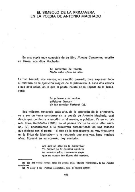 El S Mbolo De La Primavera En La Poes A De Antonio Machado Jos Luis