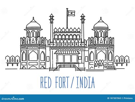 Drawing Of Red Fort