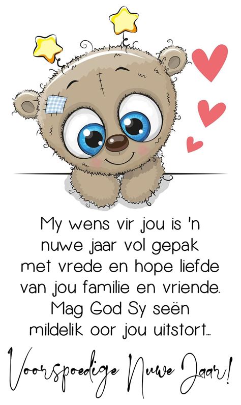 Voorspoedige Nuwe Jaar Verjaardag Vrede Liefde