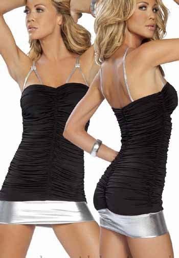 Fashion Care 2u Cw081 Sexy Black Silver Clubwear Mini Dress