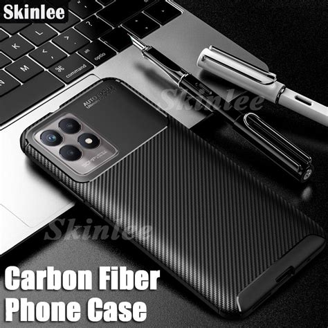 Skinlee Case For Realme 8i 8 Pro Shockproof Carbon Fiber Soft Silicone