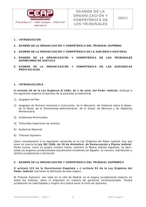 Pdf Examen De La Organizaci N Y Competencia Prueba Tramitacionp