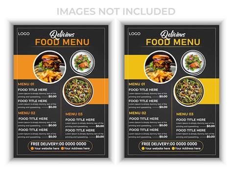 Premium Vector Vector Restaurant Menu Poster With Food Print Template