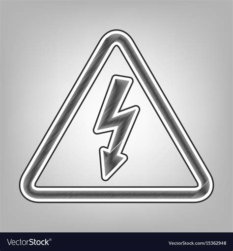 High voltage danger sign pencil sketch Royalty Free Vector