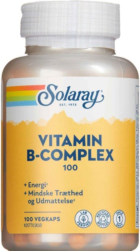 Solaray Vitamin B Complex Vegkaps 100 Stk Pris