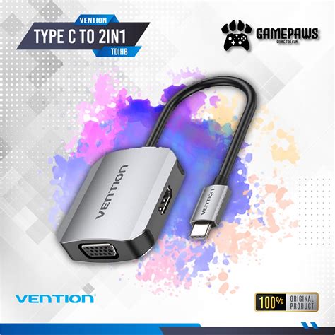 Jual Converter Vention USB C To 2In1 HDMI VGA Vention TDIHB Shopee