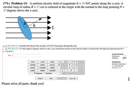 Solved 7 Problem 13 A Uniform Electric Field Of