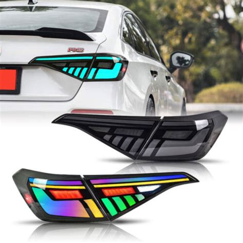 Rgb Led Tail Lights For Honda Civic Th Gen Sedan Rear Lamps