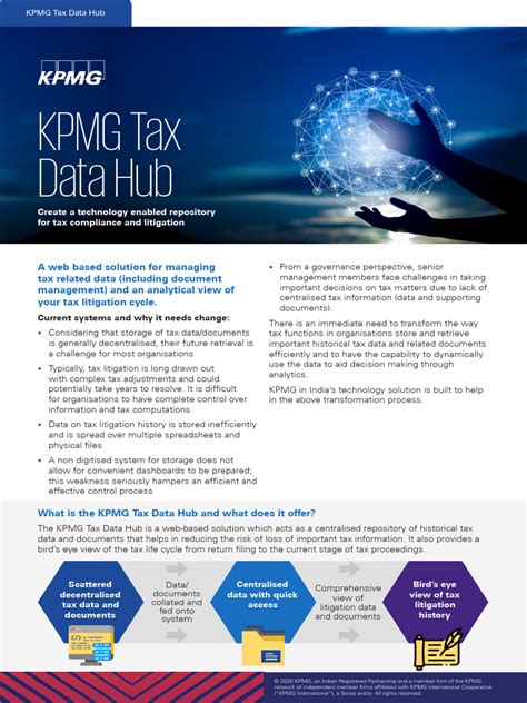 Kpmg Tax Data Hub Brochure Pdf Taxes Data