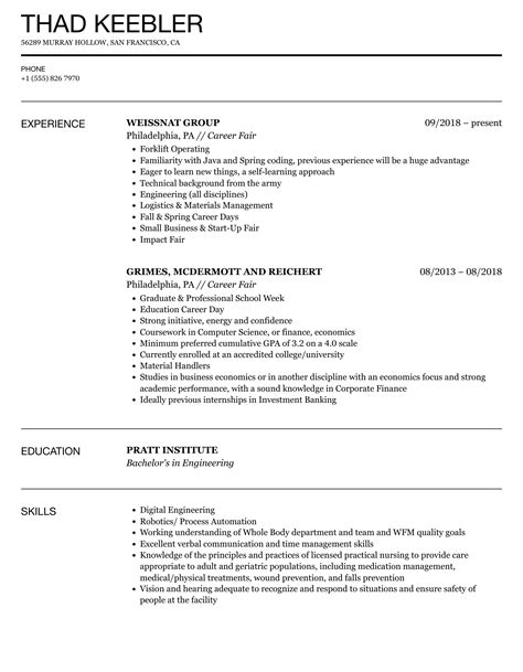 Career Fair Resume Samples | Velvet Jobs