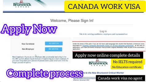 How To Apply Canada Work Visa For New Brunswick Critical Workers Pilot